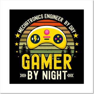 Mechatronic engineer Lover by Day Gamer By Night For Gamers Posters and Art